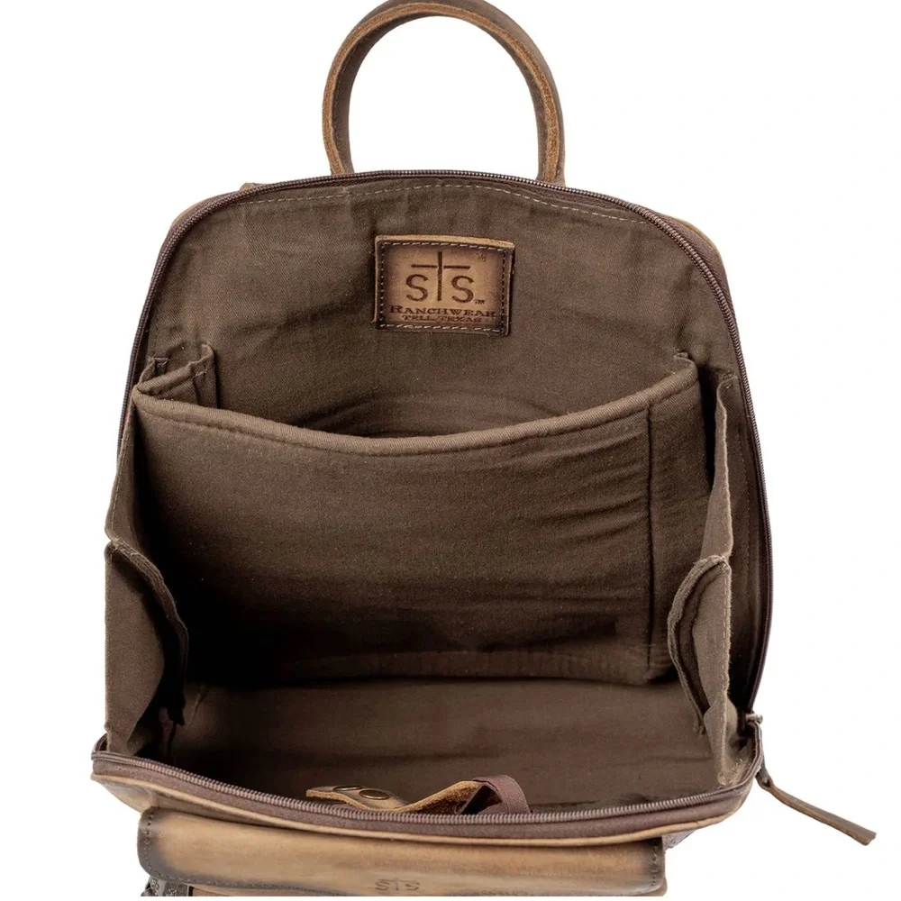STS Ranchwear Tan Leather Backpack - Picture 3 of 12